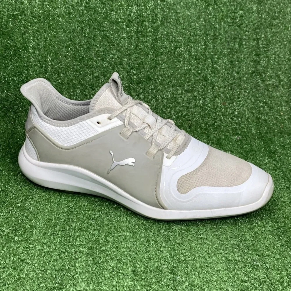 Puma Mens Ignite Fasten 8 Disc‎ Golf White/Silver  SZ 8.5 US Men's Shoes